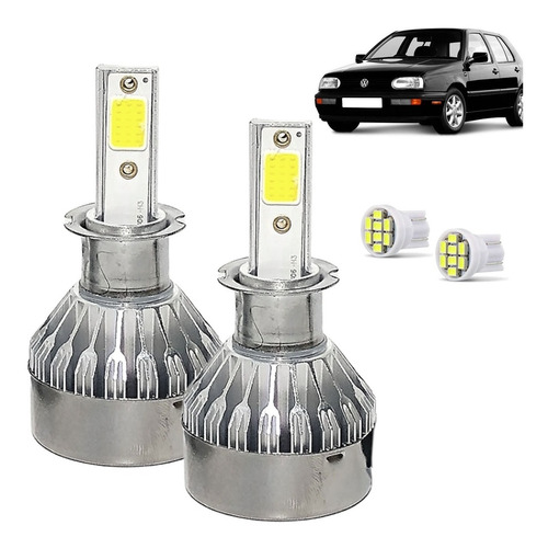 Kit Super Led Golf Mexicano 1992 a 1998 Farol Milha H3 20000 Lumens