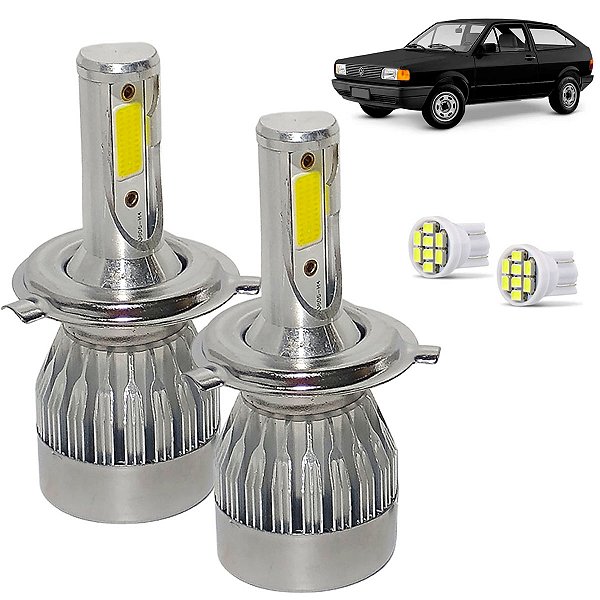 Kit Super Led Gol G1 1991 a 1995 Farol Alto e Baixo H4 20000 Lumens