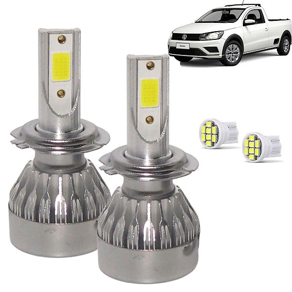 Kit Super Led Saveiro G7 2017 a 2021 Farol Duplo Baixo H7 20000 Lumens