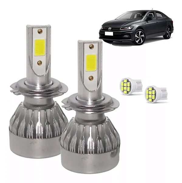 Kit Super Led Virtus Farol Baixo H7 20000 Lumens
