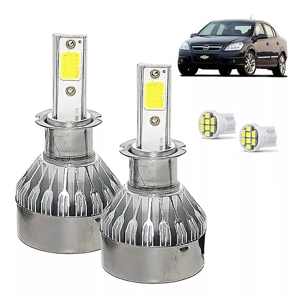 Kit Super Led Vectra 2006 a 2008 Farol Milha H3 20000 Lumens
