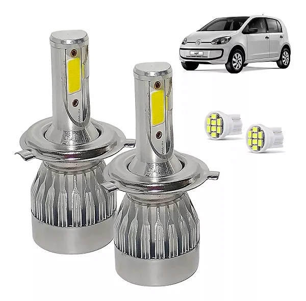 Kit Super Led UP 2014 a 2021 Farol Alto e Baixo H4 20000 Lumens