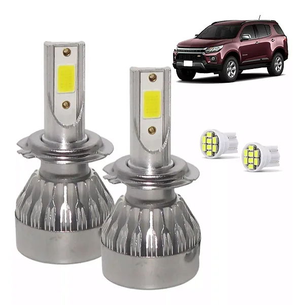 Kit Super Led Trailblazer 2013 a 2017 Farol Baixo H7 20000 Lumens