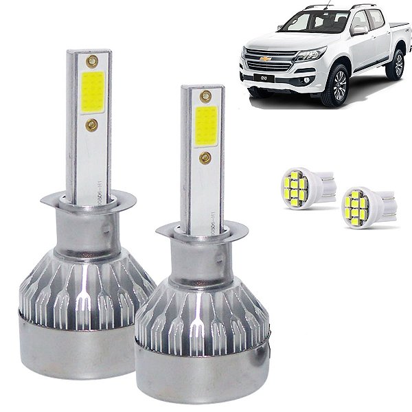 Kit Super Led S10 2018 2019 2020 2021 Farol Alto H1 20000 Lumens
