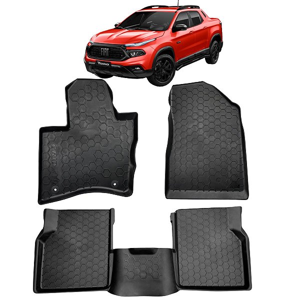Tapete Bandeja Borracha Borda Alta Fiat Toro 2016 a 2025