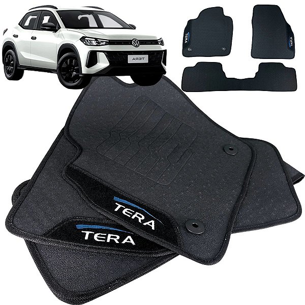 Tapete pra Carro Borracha Tera 2025 2026 3 Peças