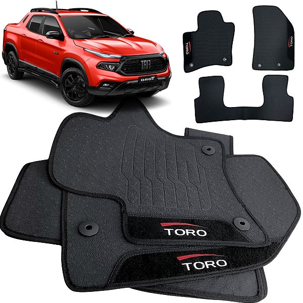 Tapete pra Carro Borracha Fiat Toro 2016 a 2025 3 Peças