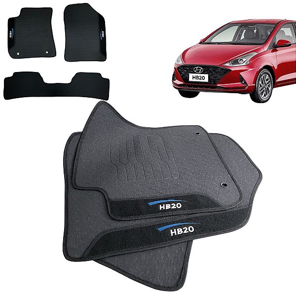 Tapete pra Carro Borracha HB20 2020 a 2024 3 Peças