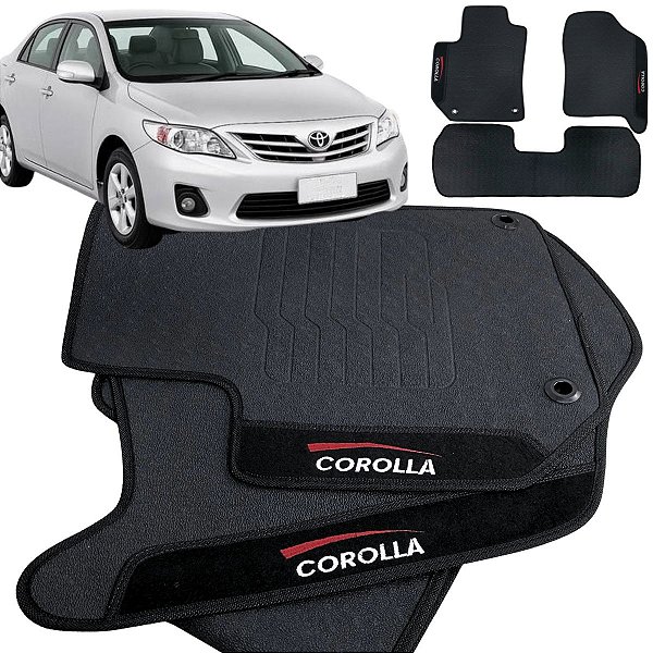 Tapete pra Carro Borracha Corolla 2008 a 2017 3 Peças