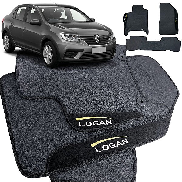 Tapete pra Carro Borracha Logan 2015 a 2025 3 Peças