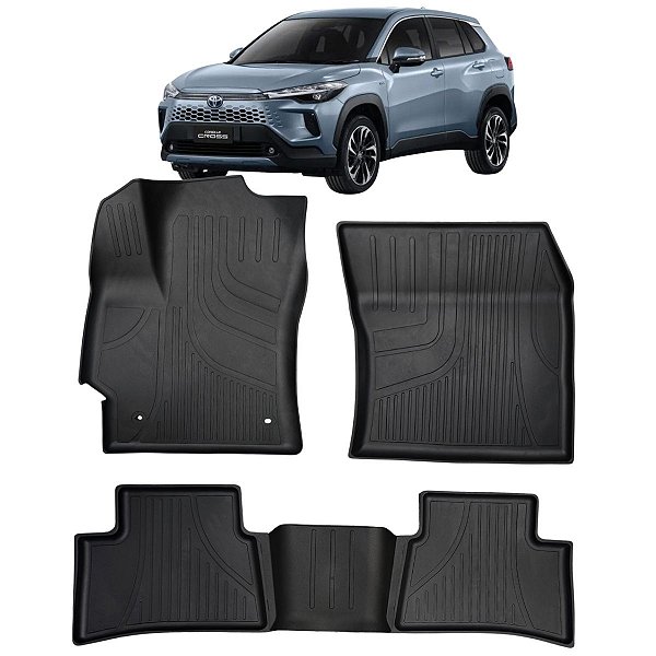 Tapete Bandeja Borracha Borda Alta Corolla Cross 2021 a 2026