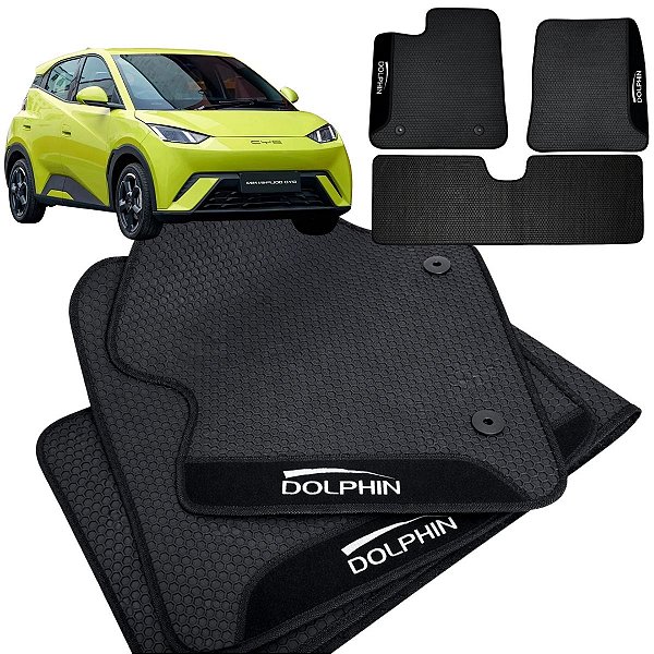 Jogo Tapete Borracha Carro BYD DOLPHIN 2023 a 2026 Tipo Comeia