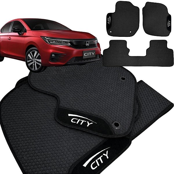 Tapete Borracha City 2015 a 2021 Antiderrapante 3 Peças