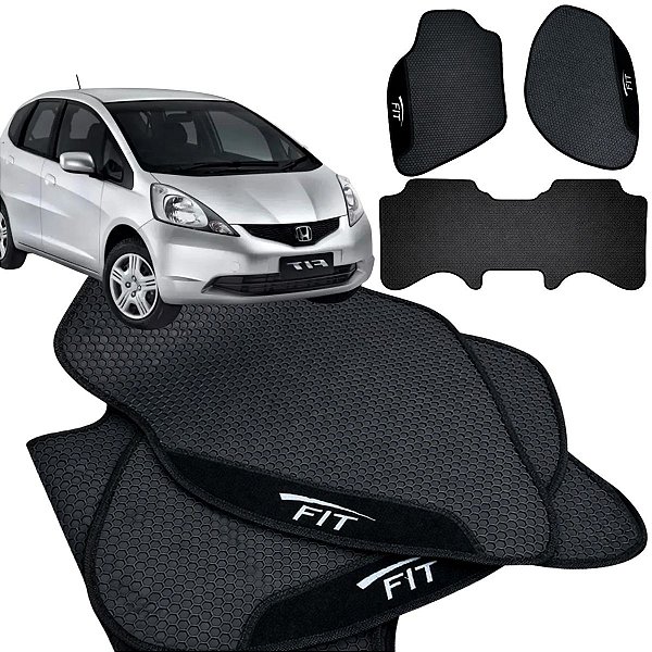 Tapete Borracha Honda Fit 2004 2008 Sob Medida Premium 3pçs