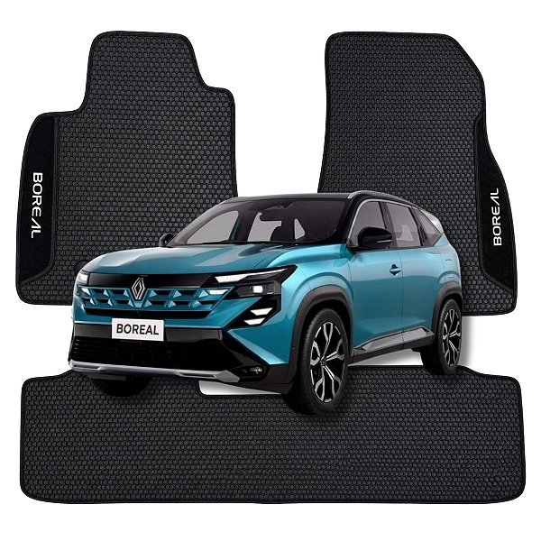 Tapete Borracha  RENAULT BOREAL 2026 3 Peças Reforçado