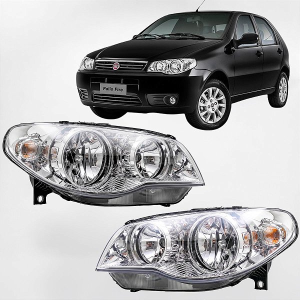 Par Farol Palio G3 2004 2005 2006 2007 2008 2009 2010 2011 2012 2013 Mascara Cromada