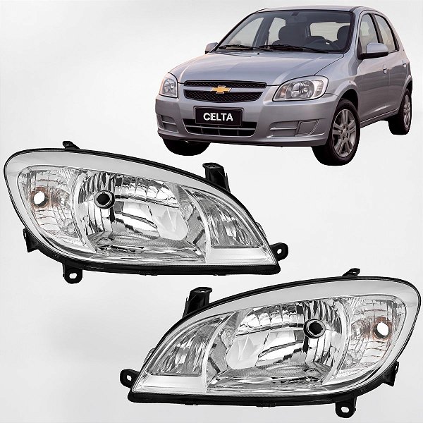 Par Farol Celta 2006 2007 2008 2009 2010 2011 2012 2013 2014 2015 Foco Simples Mascara Cromada