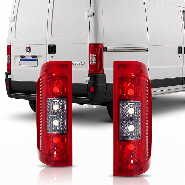 Par Lanterna Traseira Ducato 2002 2003 2004 2005 2006 2007 2008 2009 2010 2011 2012 2013 2014 Cristal Bicolor