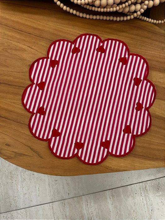 Americano Rosa Coração Vermelho Listrado