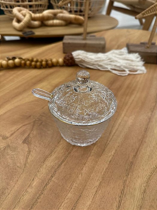Açucareiro Cristal Ecolog. Fio ouro Petra