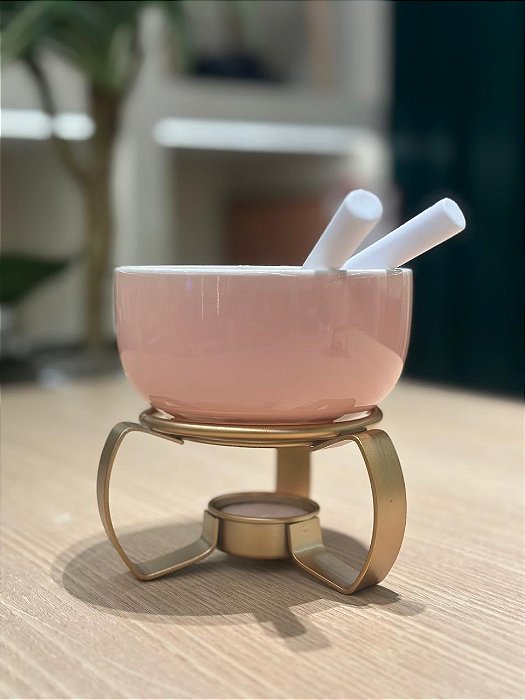Aparelho de Fondue 5 pç Aspen Rosa 350ml