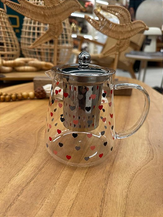Chaleira Vidro Filtro Inox Love 750ml