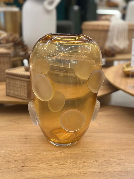 Vaso Vidro Ambar Fosco