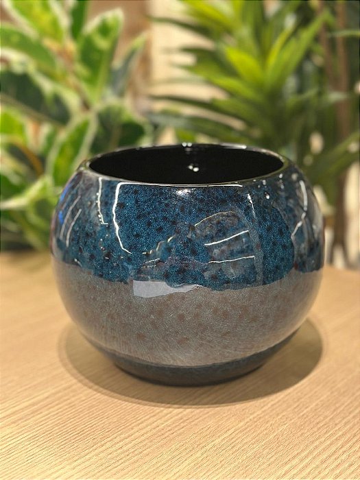 Cachepot M Redondo Azul Royal Reativo