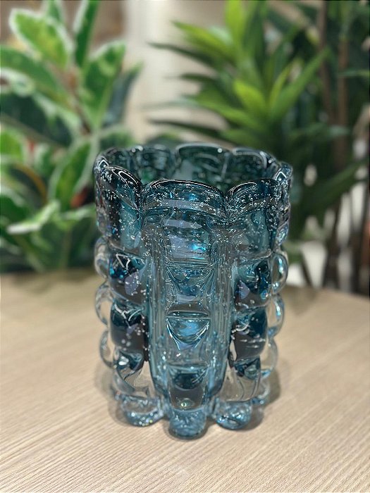 Vaso Vidro Italy Azul 12x17