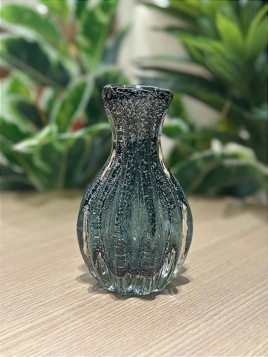 Vaso de Vidro italy Azul 8x15