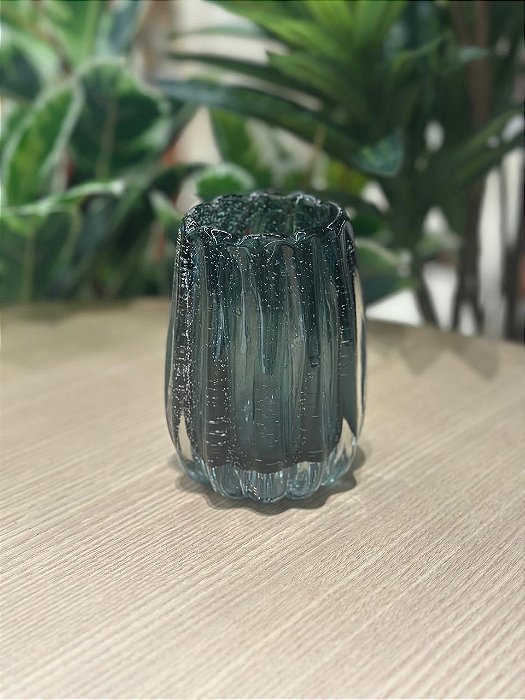Vaso de Vidro Italy Azul 10x8