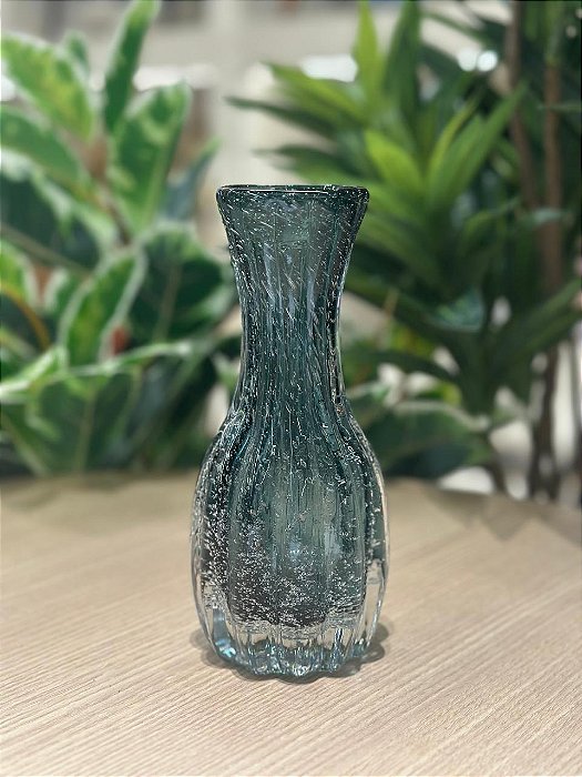 Vaso de Vidro Italy Azul 8x18