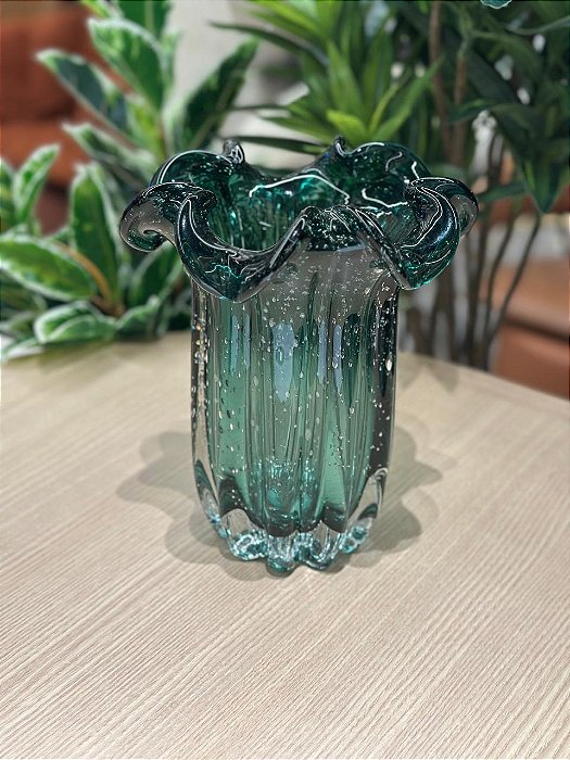 Vaso de Vidro Flat Italy Verde