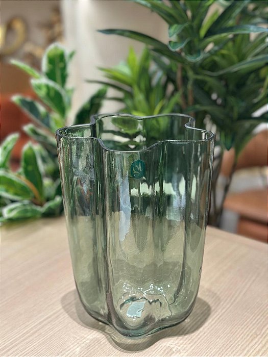 Vaso de Vidro Verde 17x25