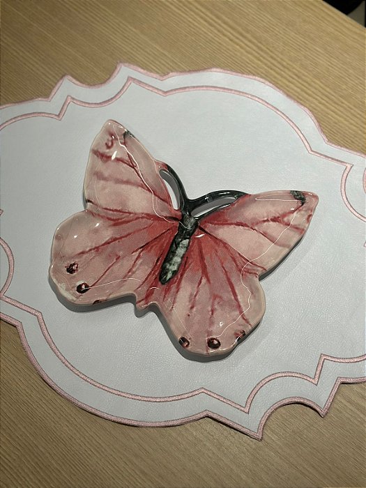 Prato Sobremesa Relevado Rosa Butterfly