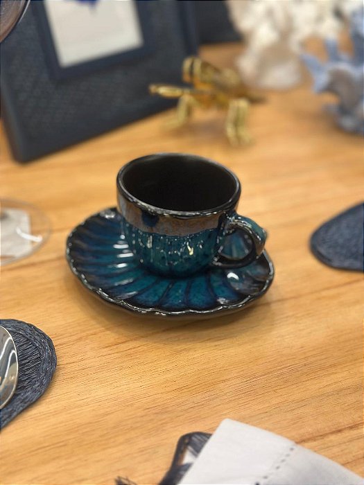 Xícara Café Ocean Azul Concha