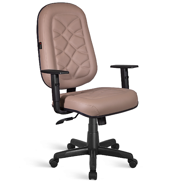 Cadeira Amazon Presidente costura em ondas, base relax, braços reguláveis.