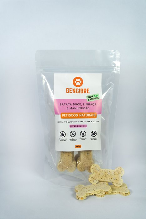 Biscoito Batata-doce, Linhaça e Manjericão