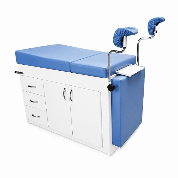 Mesa Ginecológica Luxo em MDF com Portas, Gavetas e Suporte para Lençol, sem Cuba