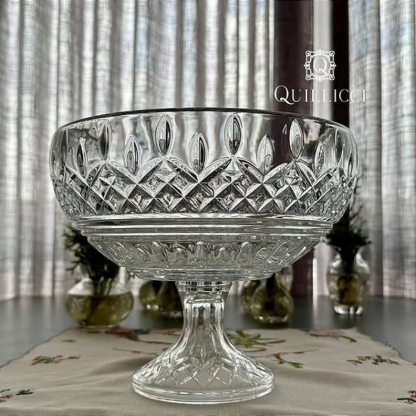 Centro de Mesa de cristal Decorativo com Pé