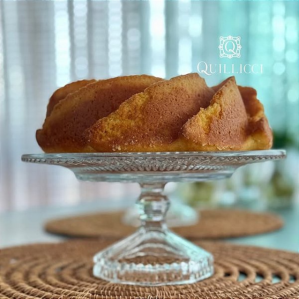 Prato para Bolo de Vidro com Pé Angel