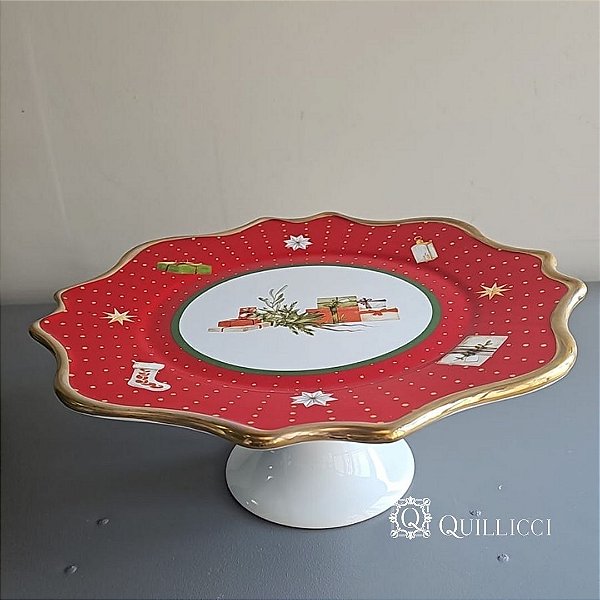 PORTA TORTA CHRISTMAS GIFTS - COR VERMELHO