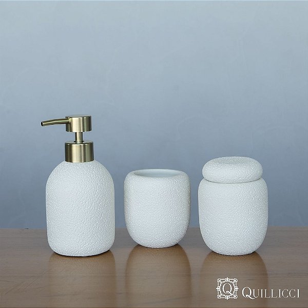 PORTA-SABONETE LIQUIDO DE CIMENTO COR AREIA