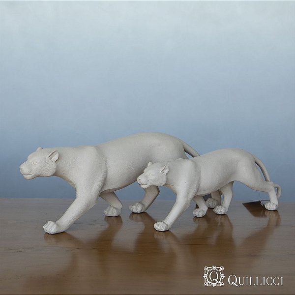 ESCULTURA DE LEOPARDO EM POLIRRESINA