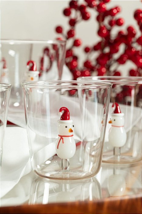 Copo de Natal com Decoração Interna (300ml) Snow man