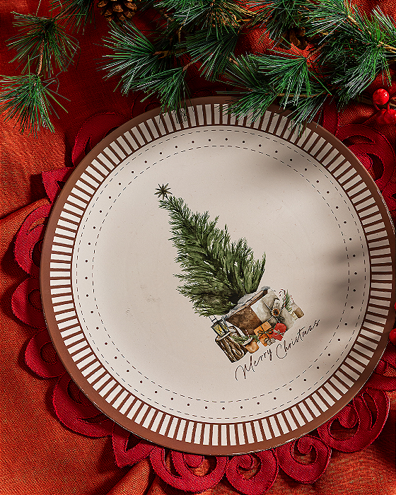 Sousplat de Natal com Borda Listrada