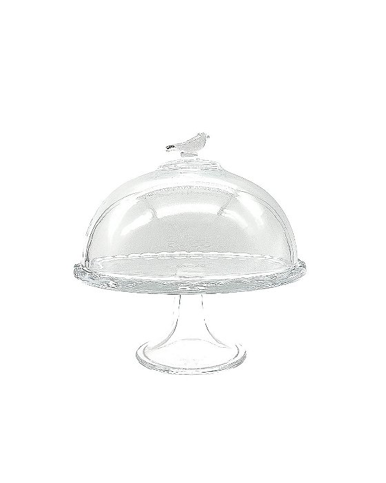Boleira Bird com Pé e Tampa 30cm | Vidro (29,5x30cm)