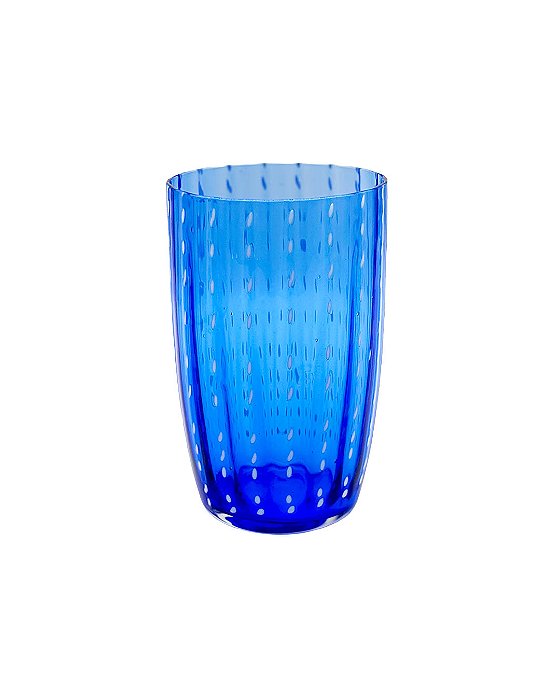 Jogo 2 Copos Altos Orquídea Azul 500ml | Vidro
