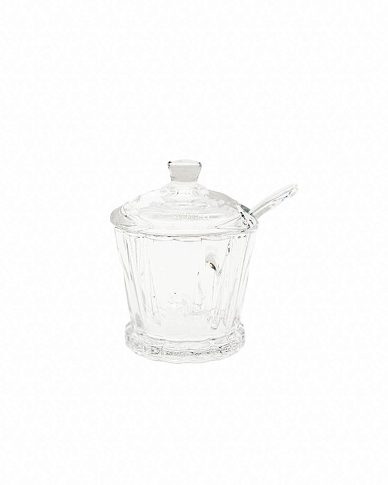 Açucareiro Radial com Colher e Tampa 210ml | Cristal de Chumbo