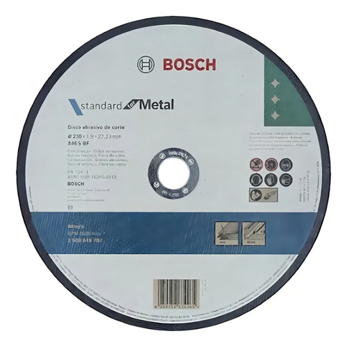 Disco Corte 230 X 1,9 Mm Bosch 230mm 2608619787 Cinza